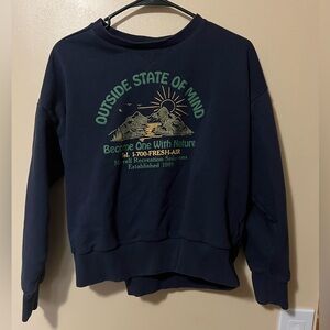 Women Merrell Navy Graphic Print Crewneck Sweatshirt Size XL